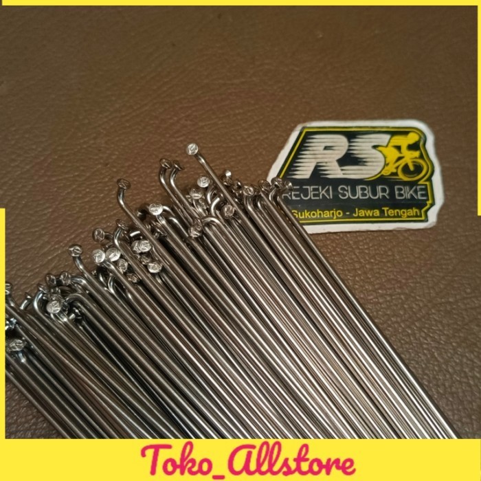 ruji sepeda stainless silver chrome 180 262 283 mm spoke perbiji sepeda 20 26 27.5 29 700 BMX MTB fi