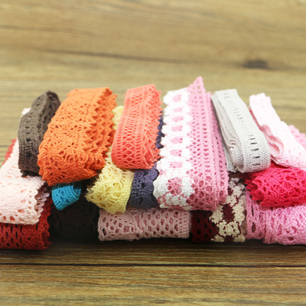 

10 yard lot of color cotton lace garment sewing fabric decorative cotton crochet lace ribbon handmade jewelry Technology