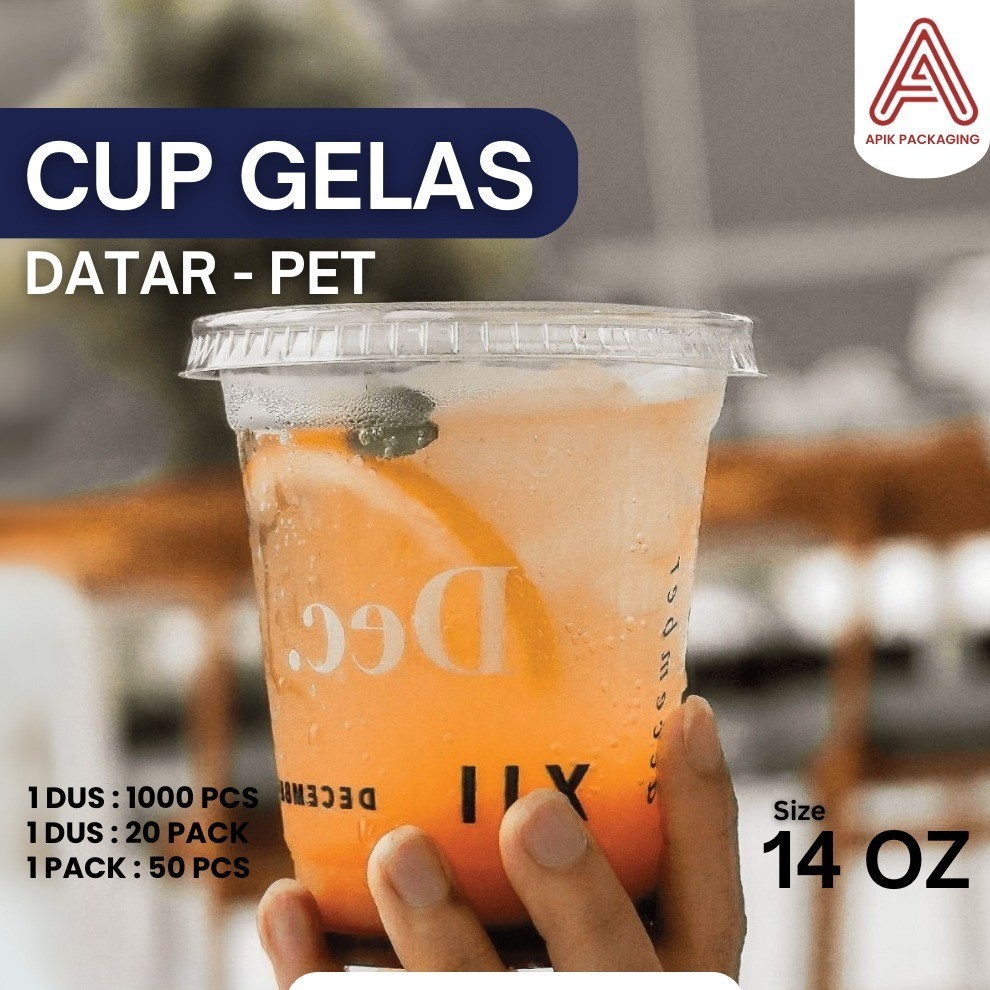 CUP GELAS OZ / CUP OZ / CUP GELAS PET 14OZ DATAR 11GRAM ISI 50PCS