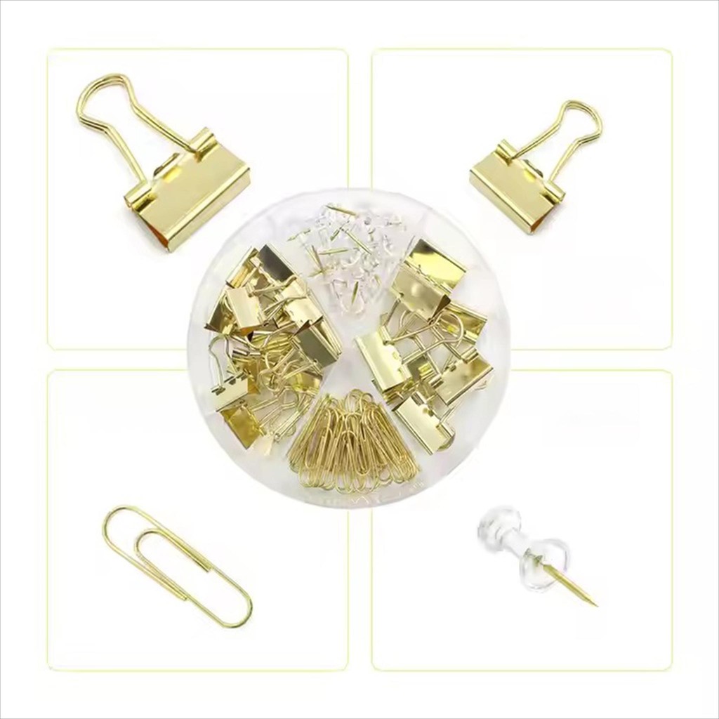 

Stationery Clip Set Mika Bulat / Klip Clips Set Push Pin Kombinasi / Penjepit Kertas Paper Clip Combination