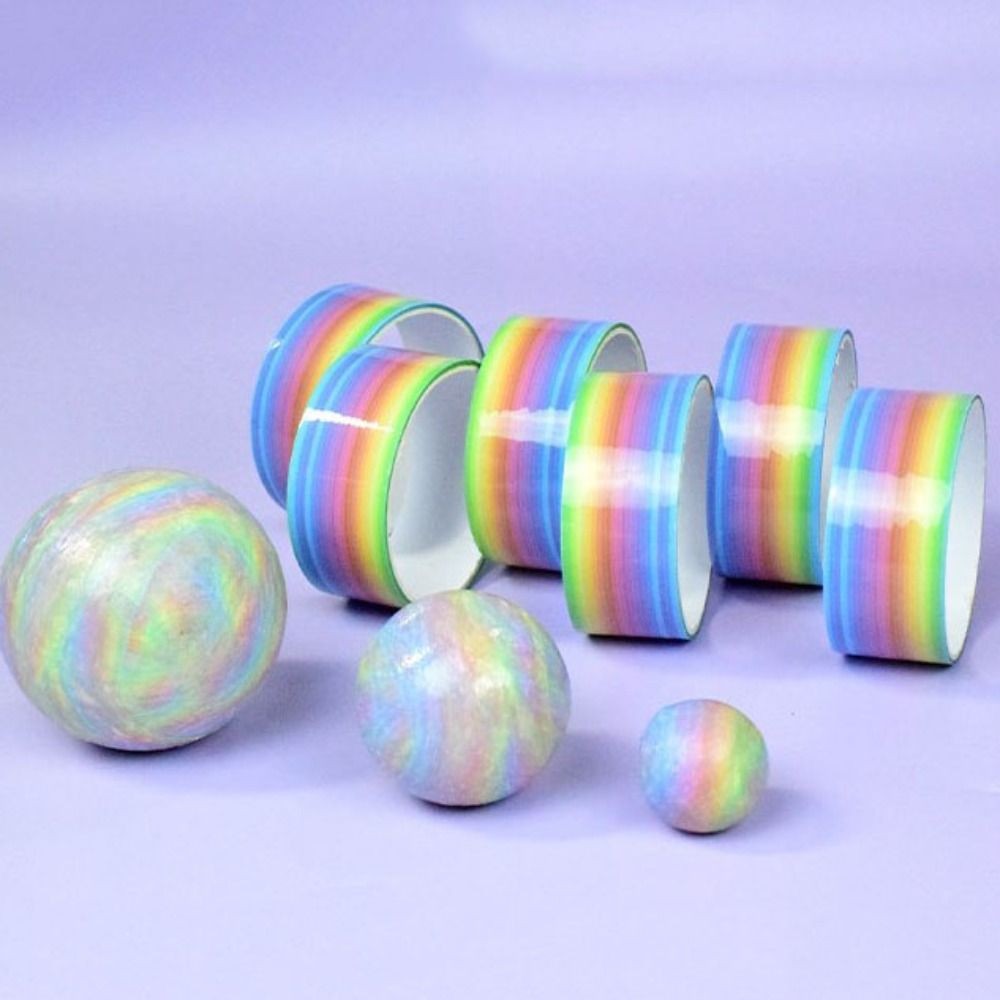

1pc Adhesive Colored Tapes Sticky Ball Tape DIY Sticky Tapes Decompression Colorful Rainbow Tapes Adhesive Ball Tape