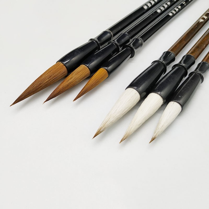 

6Pcs Calligraphy Brush Art Paint Brush Chinese Brushes Crisperding Chinese Calligraphy Brush Wolf Hair Wooden Handle