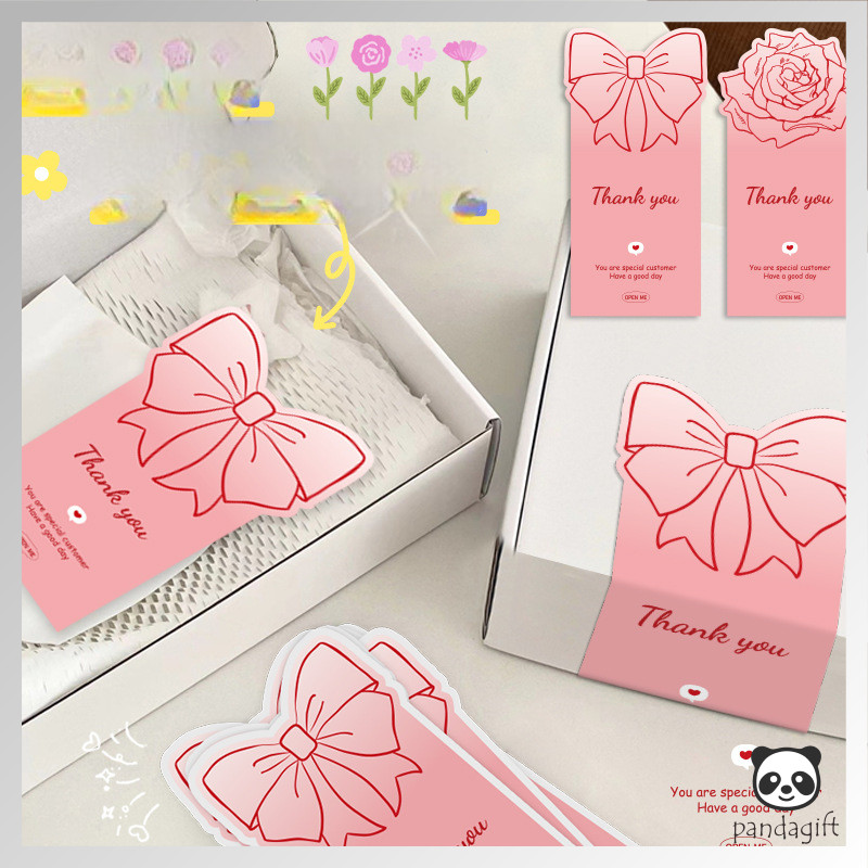 

Sticker Panjang Segel Makanan Cake Stiker Thank You Model Pita 50Pcs - GG0543