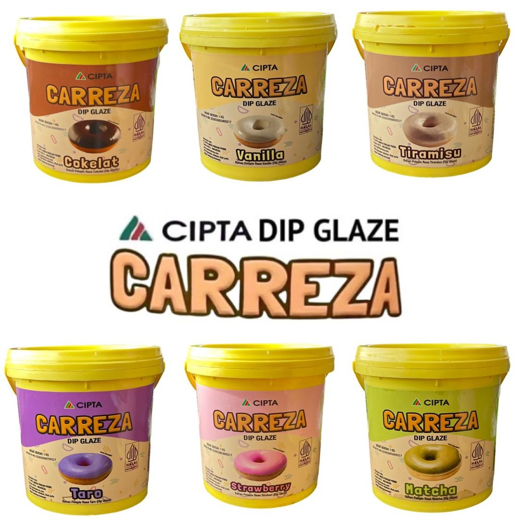 

Carreza Dip Glaze 1kg All Variant - Semua Rasa Topping Donat