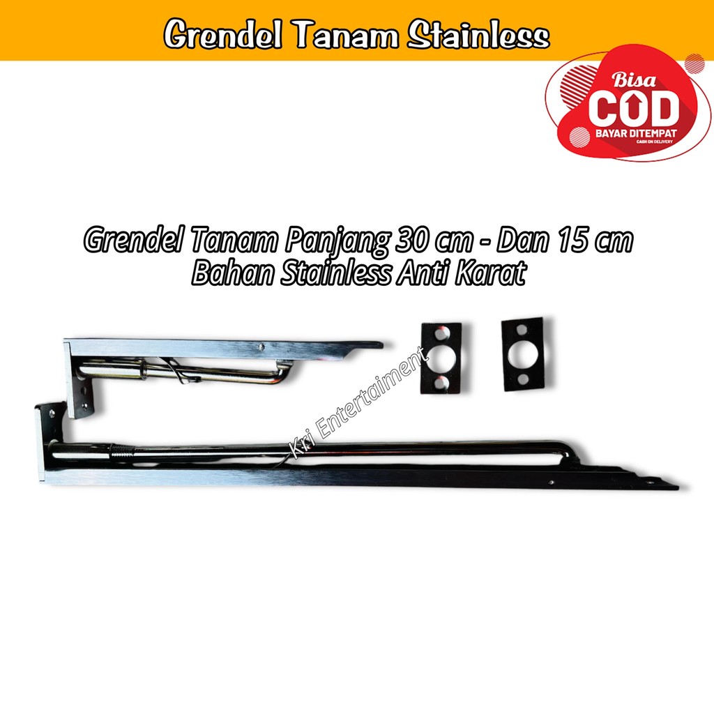 Grendel Tanam Selot Tanam Stainless Kunci Slot Grendel Pintu Rumah 2 Pintu Double