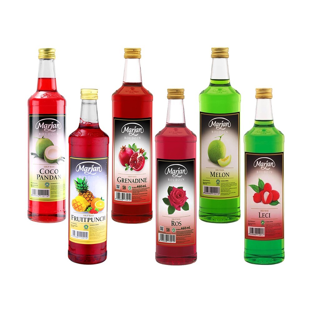 

Sirup Marjan Boudouin 460 ml (Cocopandan / Melon / Fruitpunch / Leci / Rose / Grenadine)