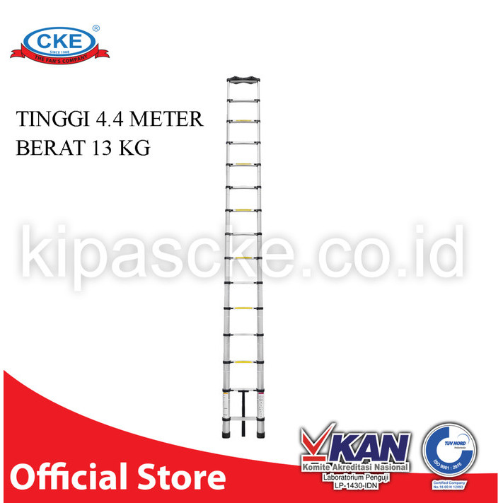 Tangga Lipat Aluminium Teleskopik 4.4 Meter Tangga Telescopic
