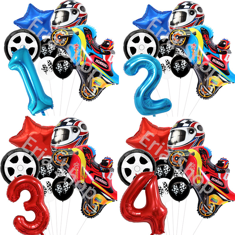

Large Motorcycle Foil Helmet Balloon Motocross Car Balloon Children Gifts Boys Baby Shower Birthday Party Decorations Kids Toys