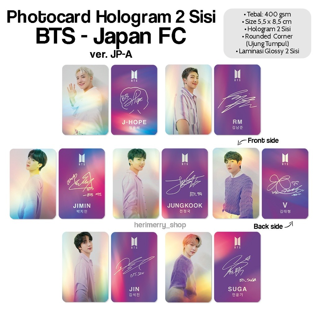 Photocard Hologram BETEES Japan FC 2 Sisi - Photo card Premium Kpop Kartu Foto Member Unofficial Arm