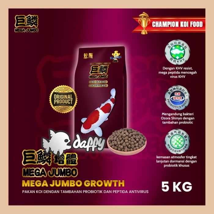 Pelet Mega Jumbo JUMBO 5 KG (Growth) pakan koi megajumbo koi food