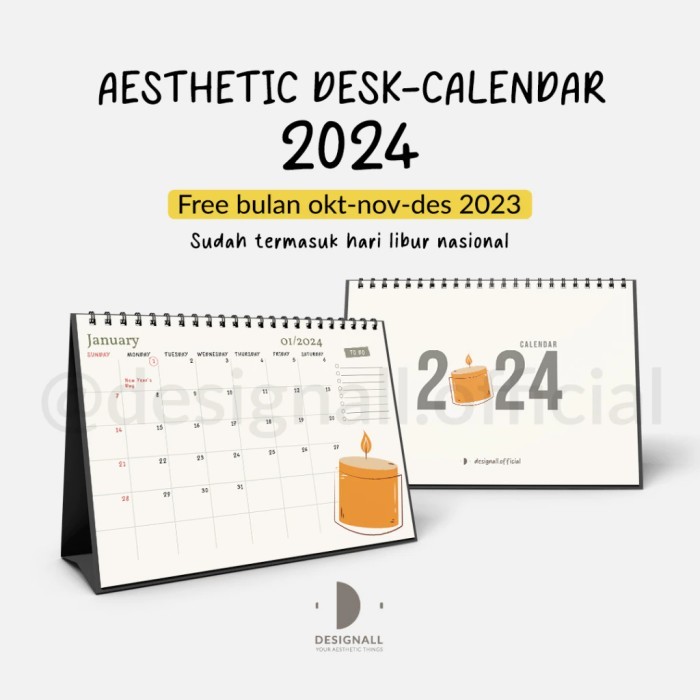 

Andma Kalender 2024 Meja Duduk Aesthetic Spiral HY