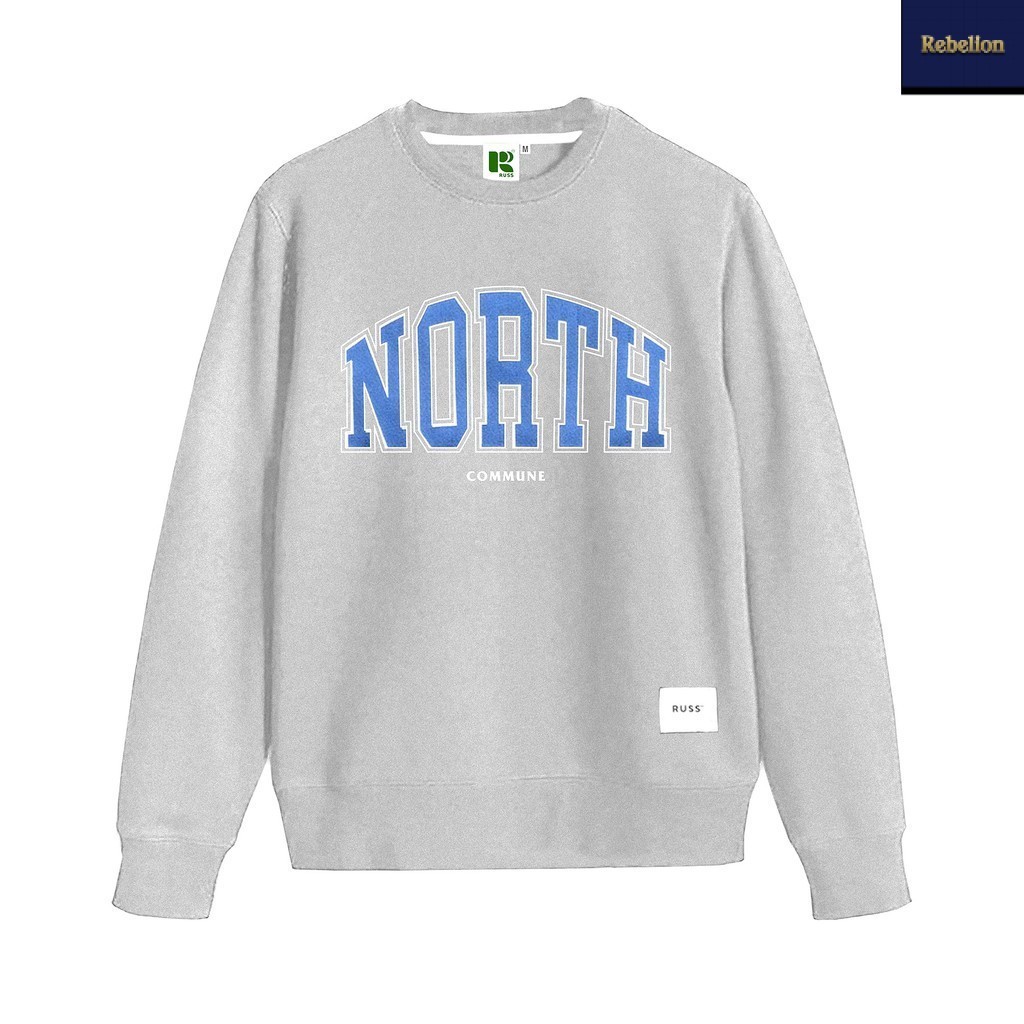 Russ Sweater Crewneck Pria North Misty ( Up To Big Size )