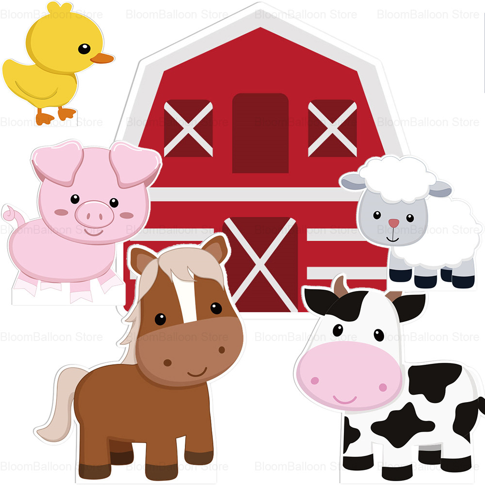 

12/18inch Farm Theme KT Board Pink Pig Sheep Cow Cutout for Farm Birthday Party Baby Shower Wedding Decoration Party Supplies