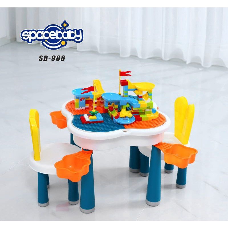 MAINAN ANAK/MAINAN BELAJAR MULTIFUNGSI/MEJA LEGO 988 SPACEBABY 6in1