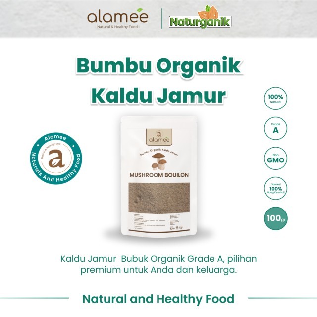 

ALAMEE Bubuk Kaldu Jamur NON MSG Bumbu Dapur Spice Mushroom Powder Seasoning 100gr Naturganik