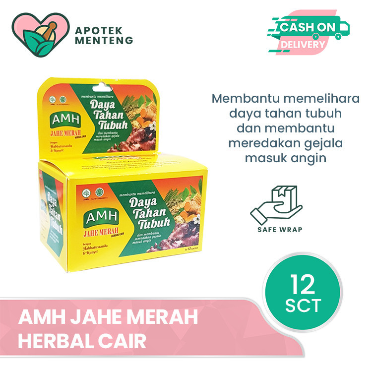 AMH Jahe Merah Herbal Cair 12 Sachet - Meredakan Gejala Masuk Angin