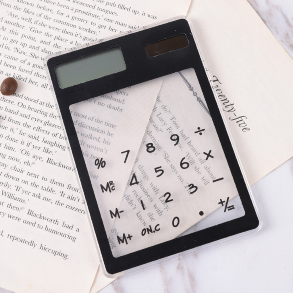 

8 Digit Calculator Touch Screen Ultra slim Transparent Solar Stationery Clear Scientific Calculator use Student School Office