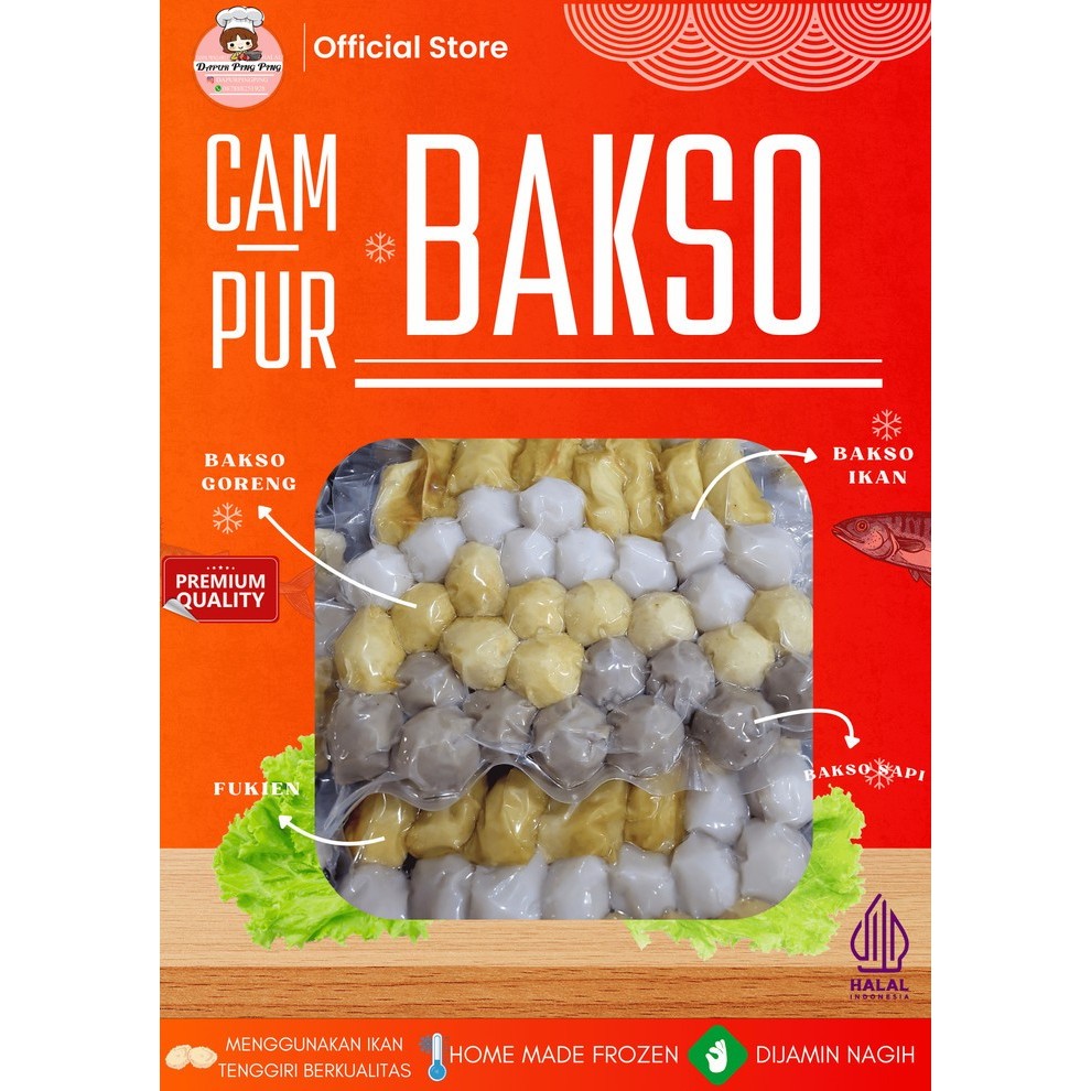 

BAKSO CAMPUR (Sapi, Ikan, Fukien) HOMEMADE Isi 50 PCS