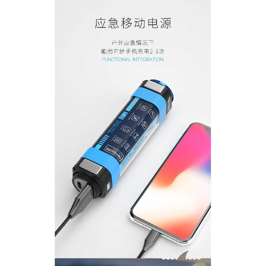 TOOOPPPPP edisi sale SMILING SHARK T-48 - Senter Lampu LED Camping Outdoor IP68 10400mAh