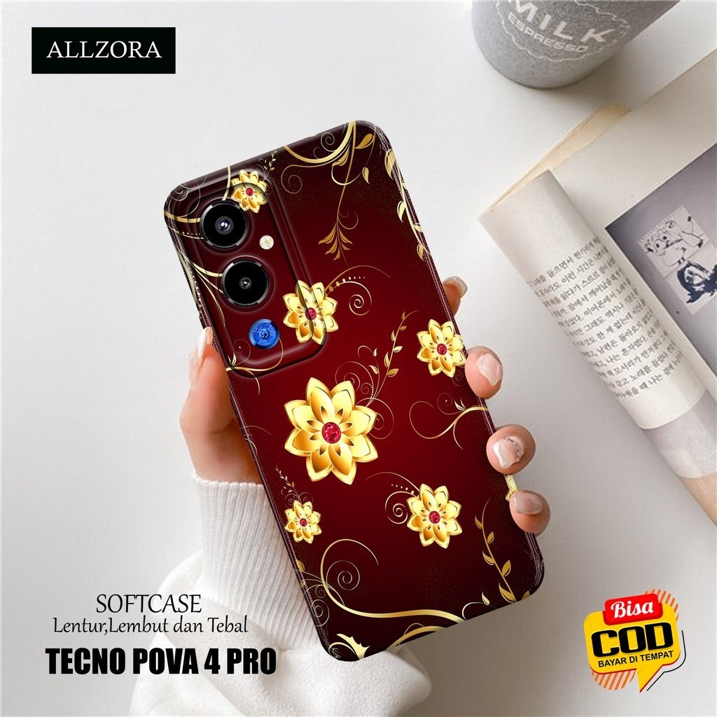 Softcase Hp Tecno Pova 4 Pro Terbaru - Casing Hp Tecno Pova 4 Pro Terbaru - Fashion Case BUNGA - Cas
