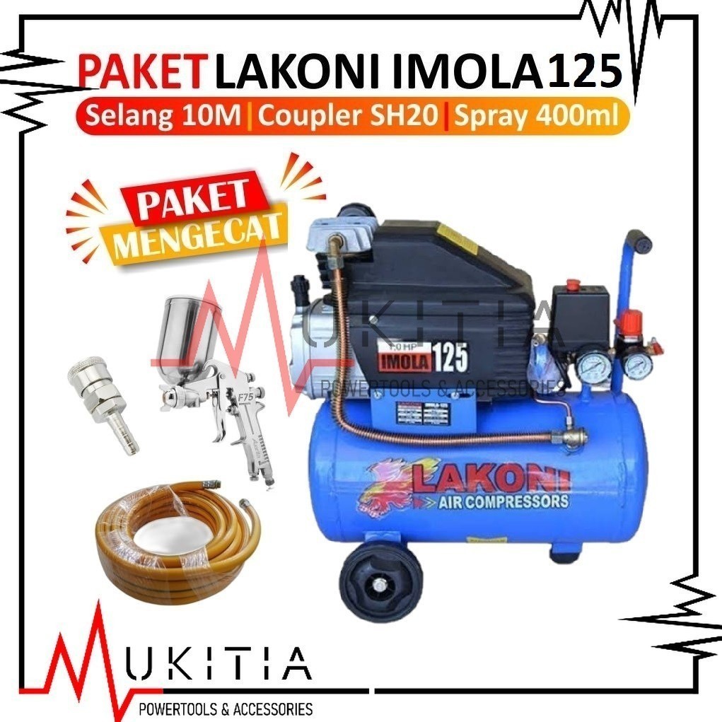Lakoni Kompresor Angin Imola 125 Air Compressor 1 HP Air Compressor 1hp 25 ltr Umola125