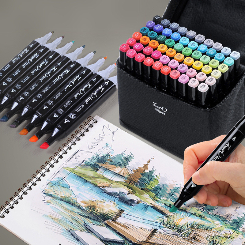 

Spidol Hitam Tip Ganda Set Pensil Cat Air Khusus Pensil Cat Air Pengeringan Cepat Pewarnaan Berbasis Minyak Untuk Menggambar Siswa
