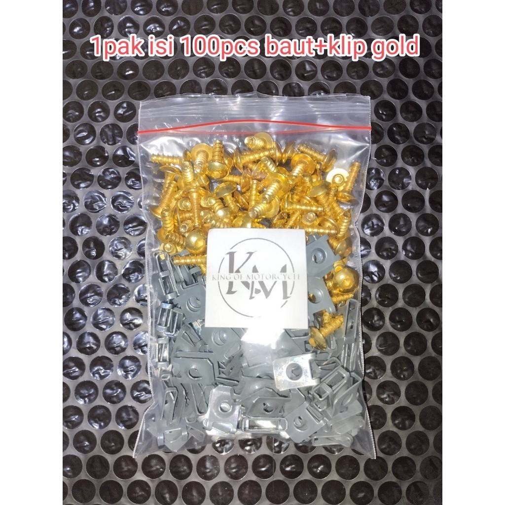 Baut Motor 1Pak Baut + Klip Body Yamaha Kunci  L GOLD Jupiter MX King Z Mio J Soul GT NMAX Aerox Lex