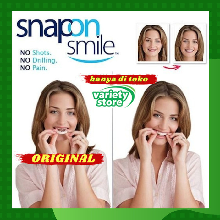TERMURAH BOSKUU karet ikat kuat Snap On Smile 100% Original Authentic Gigi Palsu Atas Bawah Rapi imp