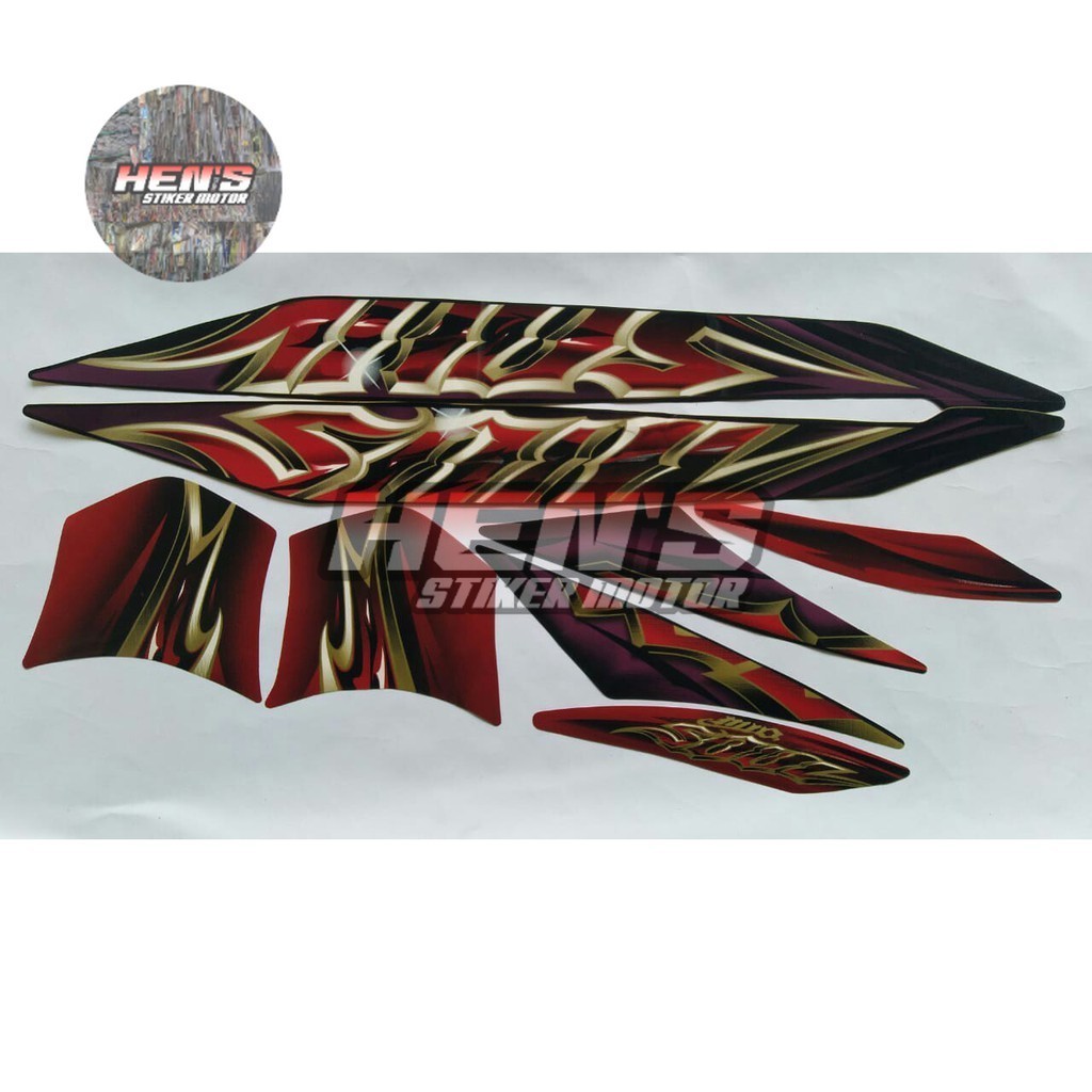 stiker striping yamaha mio soul 2010 hitam merah