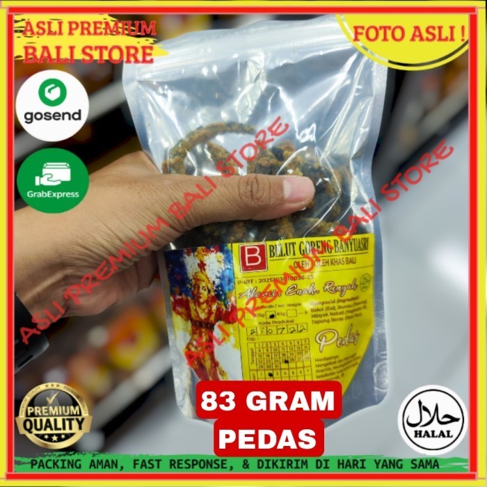 

OLEH OLEH MAKANAN CEMILAN CAMILAN SNACK KULINER KHAS ASLI ORI ORIGINAL BALI KERIPIK KRIPIK KERUPUK BELUT GORENG PEDAS 83 GRAM GR