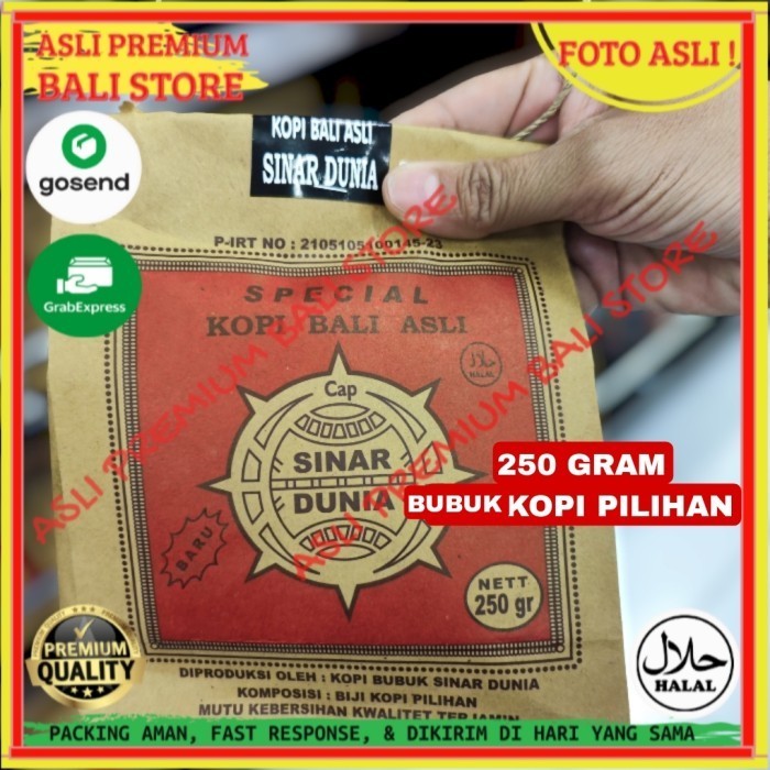 

OLEH OLEH MINUMAN KHAS ASLI ORI ORIGINAL BALI SERBUK BUBUK KOPI 250 GR GRAM