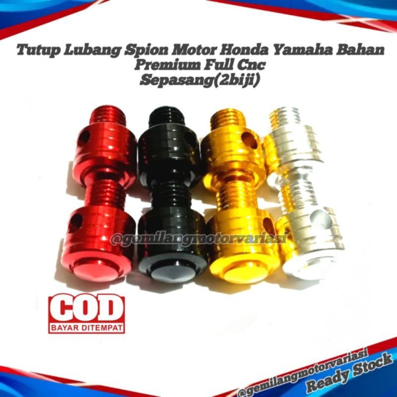 # Penutup tutup lubang baut-baud spion variasi model black diamond bahan cnc sepasang motor nmax, be