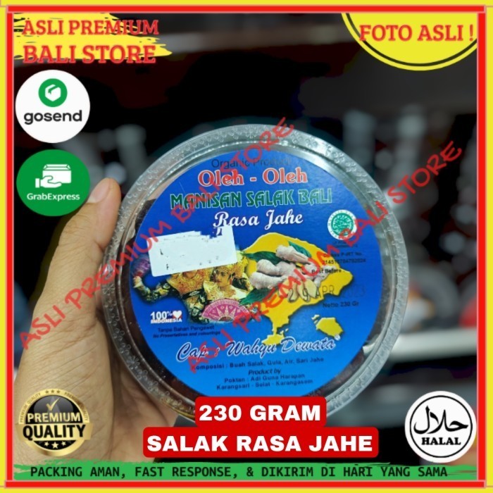 

OLEH OLEH MAKANAN CEMILAN CAMILAN SNACK KULINER KHAS ASLI ORI ORIGINAL BALI MANISAN BUAH SALAK JAHE 230 GRAM GR