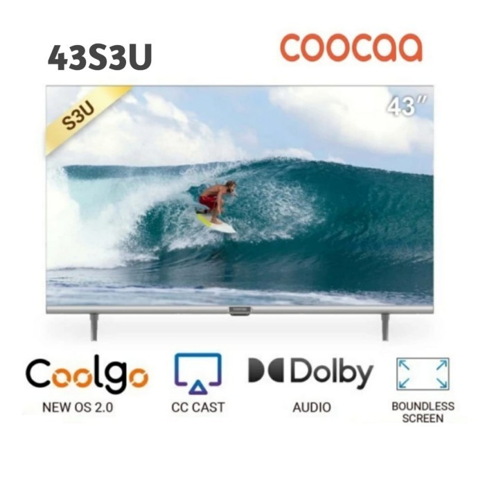 COOCAA 43S3U SMART TV 43 inch LED TV BEZEL LESS DIGITAL SMART TV