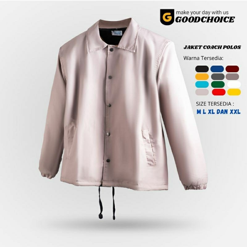 Jaket Coach Polos Waterproof - Jaket Coach Windbreaker - Jaket Coach Jumbo - Jaket Coach Pria - Jake