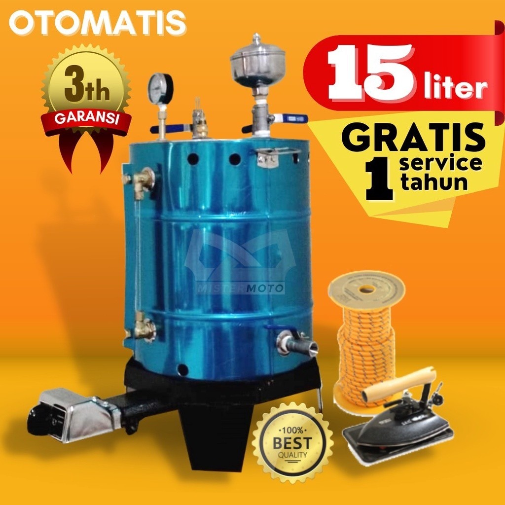 Setrika Uap Laundry Konveksi OTOMATIS API MISTERMOTO 15 liter 2 Setrika