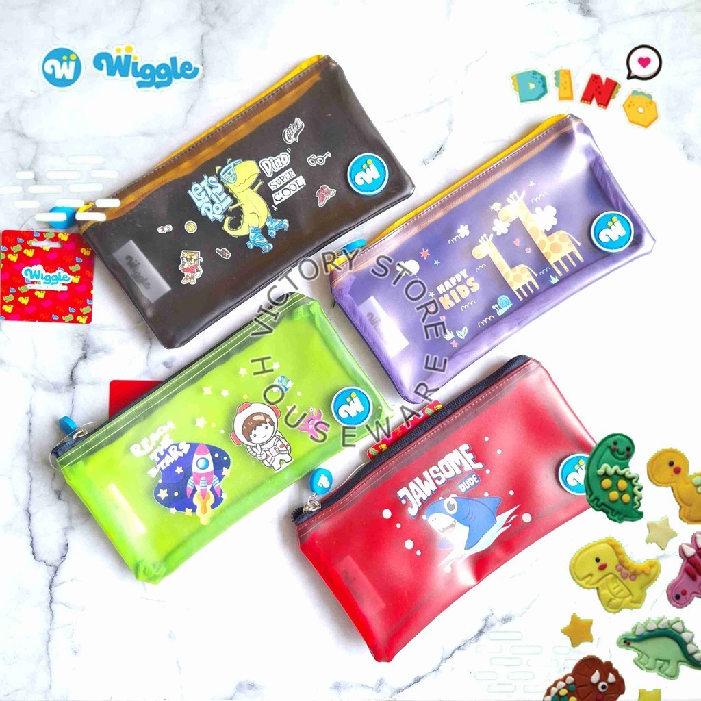 

WIGGLE Tempat Pensil Karakter 4 Varian Motif Kombinasi Kain Dan Plastik