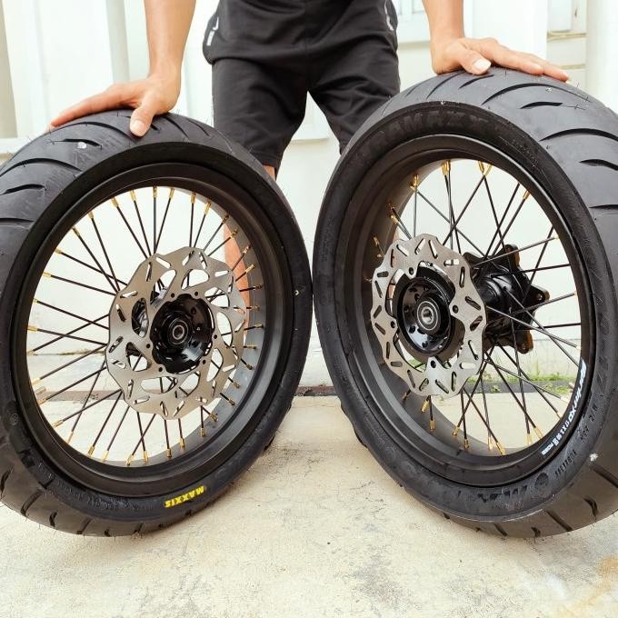 VELG MOTOR VELG - WHEELSET SUPER MOTO SUPERMOTO HONDA CRF 150 L - CRF150 L PLUS B VELG TERBAIK