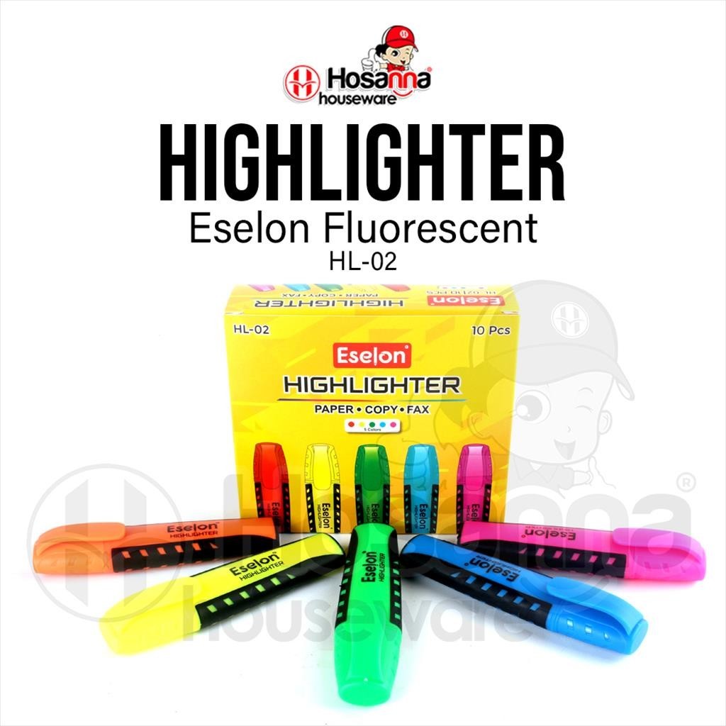 

10pcs Highlighter Fluorescent Eselon HL02 / Stabilo Warna Warni
