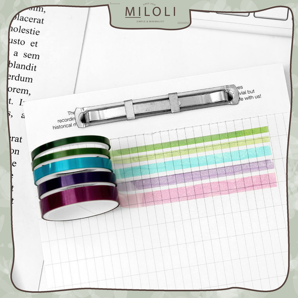 

[MILOLI] 5Rolls MASKING TAPE COLORFUL PET Washi Tape Masking Tape DIY BuJo Aesthetic Korean - A0056