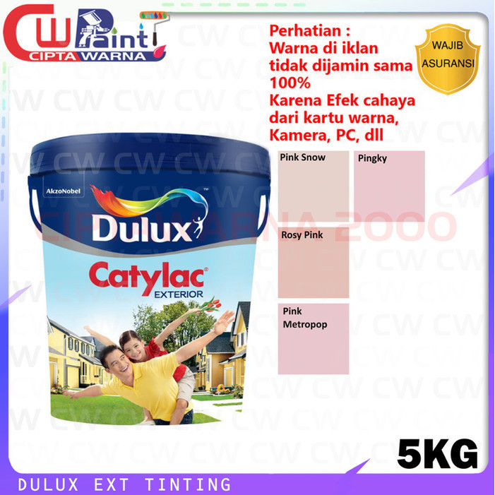 Dulux Catylac Tinting Cat Dinding Tembok Exterior Merah Red Pink 5 Kg - CWK