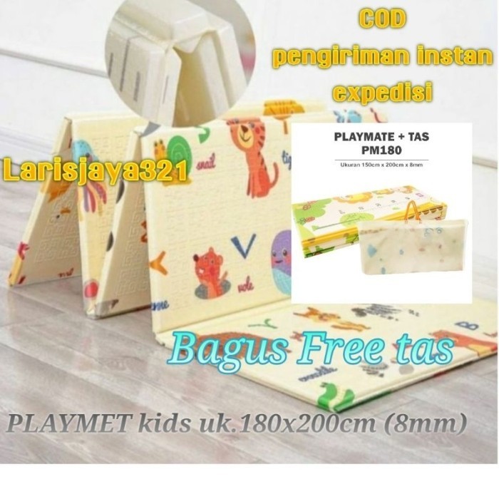 Karpet Playmet Anak Bayi Lipat Uk.180X200Cm/Waterproof Matras Lipat
