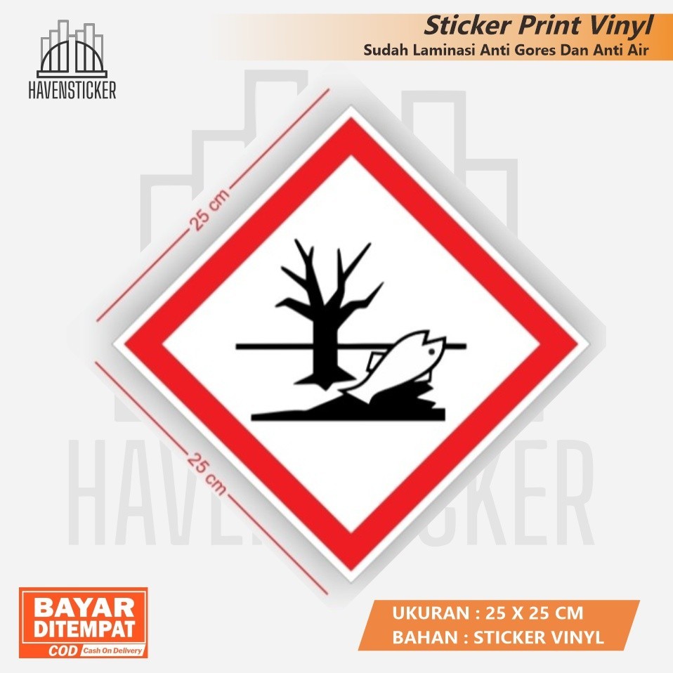 

STIKER VINYL PRINT SIMBOL K3 Ghs Berbahaya Terhadap Lingkungan Bahan B3 HAZMAT