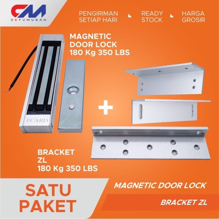 

EMLOCK MAGNET LOCK DOOR 180 KG / 350 LBS | BRACKET ZL 180 KG 350 LBS