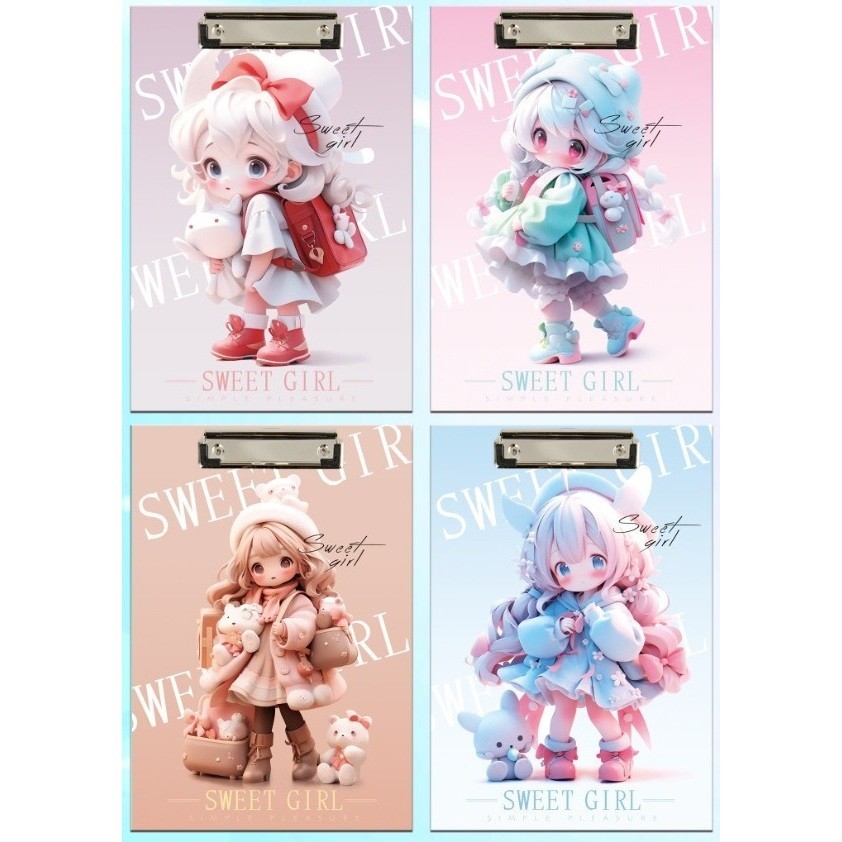 

Clipboard Papan Ujian Papan Jalan Klip A4 3D 3 Dimensi Alat Tulis Stationery OSM-ST0507 Girl