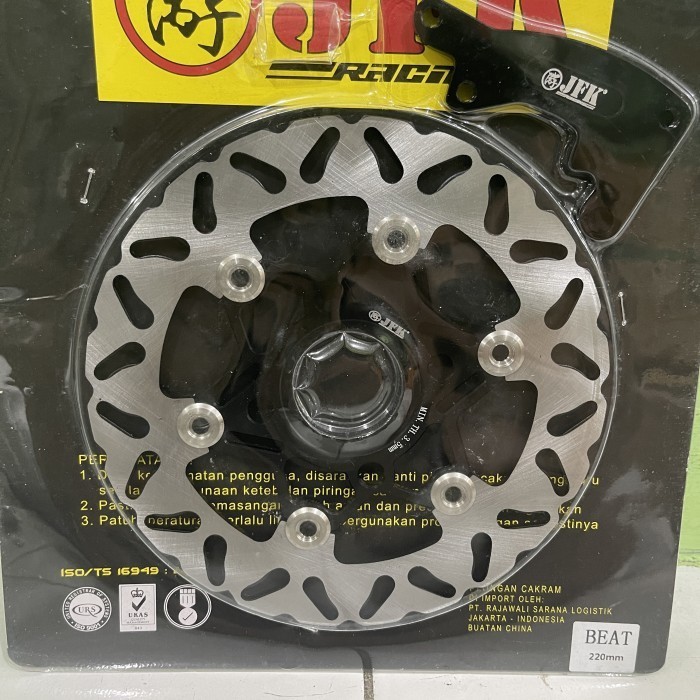TERMURAH DISC CAKRAM DEPAN JFK 220MM BEAT SCOOPY VARIO 110 VARIO 125/150 - Hitam