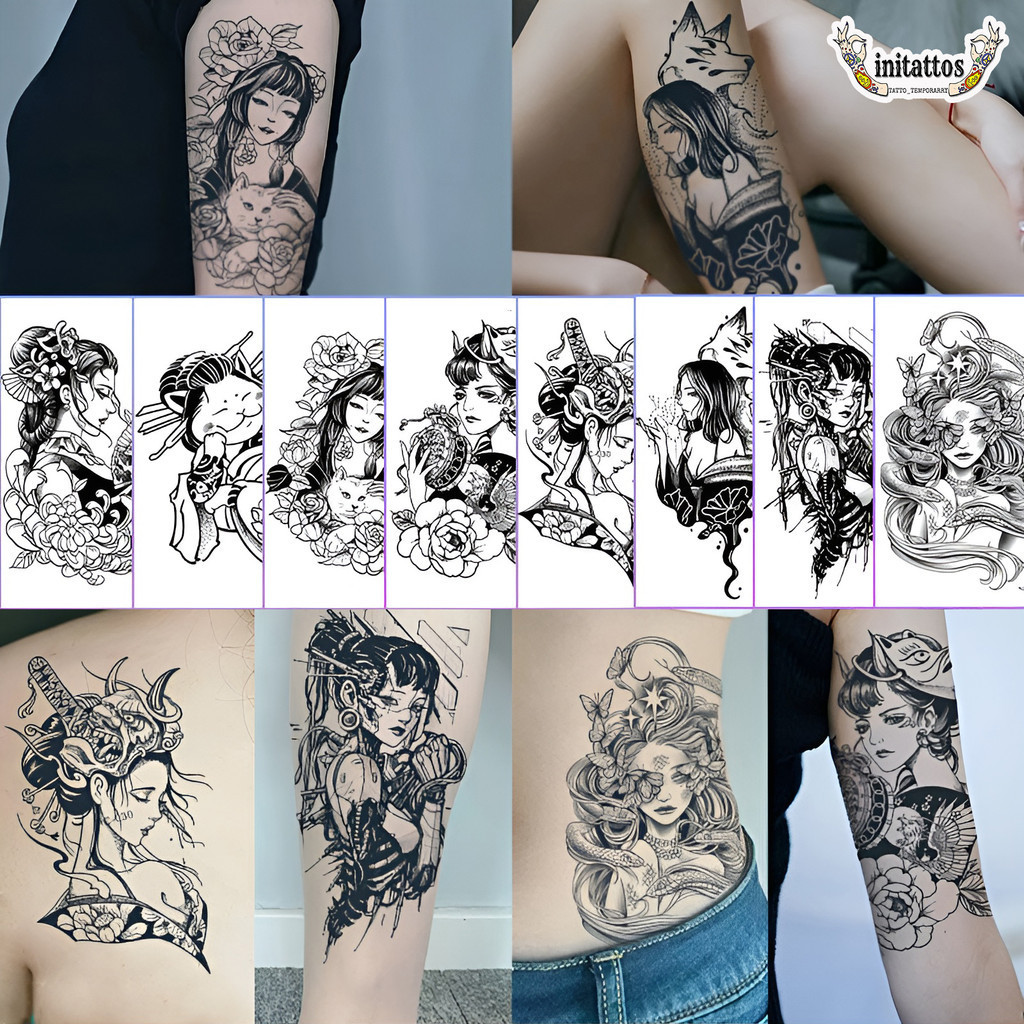 Tato Semi Permanen Temporer Wanita Geisha Japan Waterproof Fruit ink