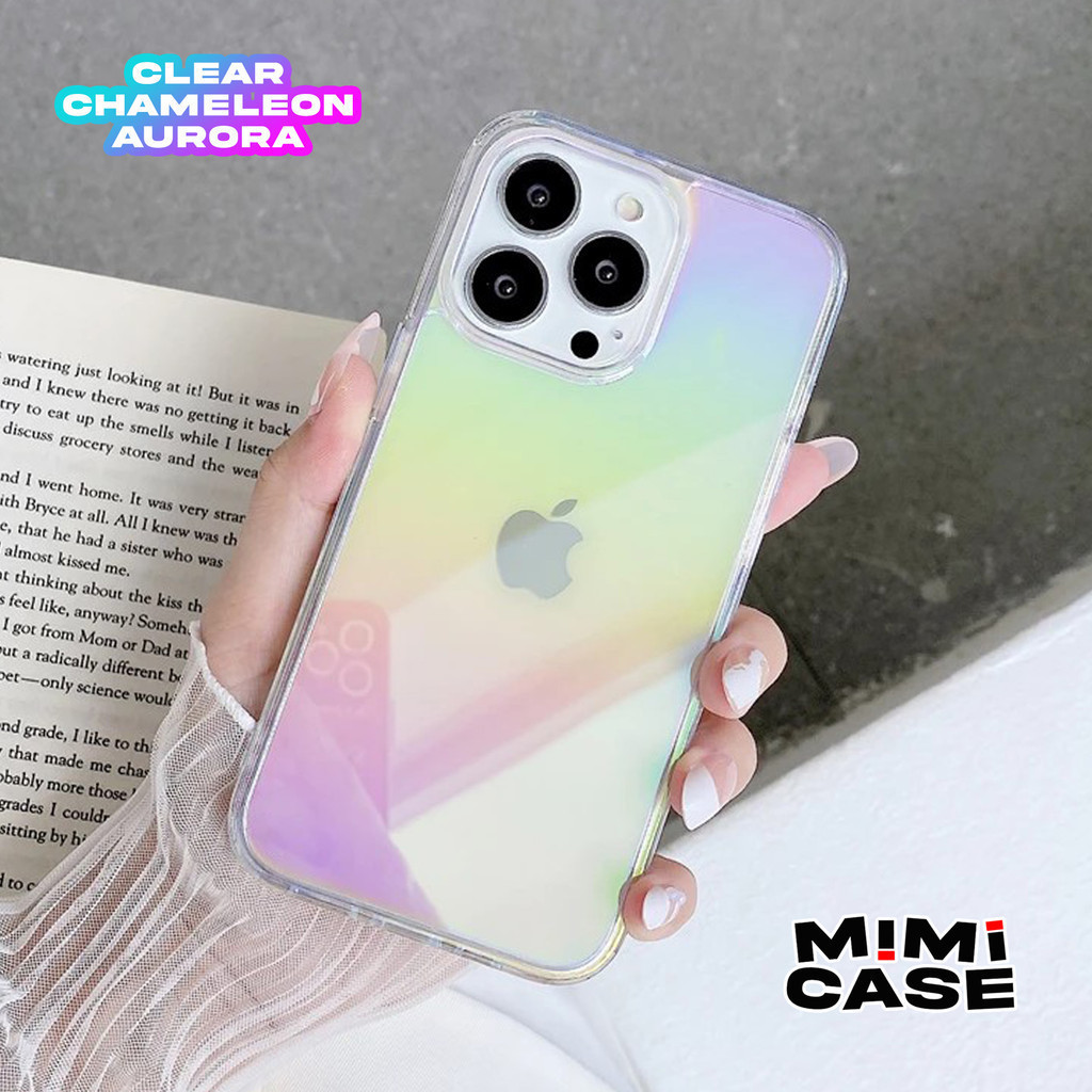 Softcase Aurora Iphone 13 11 12 X XS XR 14 15 Casing Transparan Chamelion Gradient Pelangi