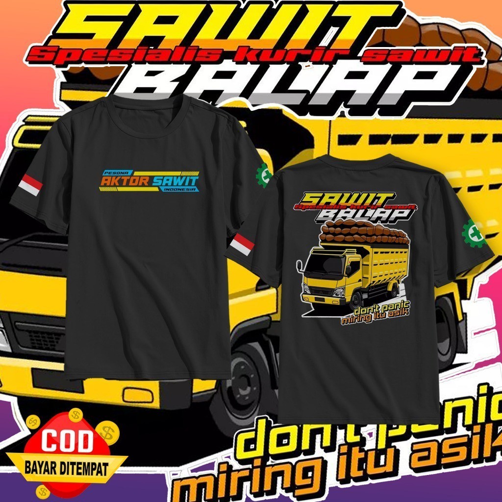 3bee store  T-Shirt Kaos Distro Mobil Truk Sawit Balap | Kaos Driver Muda | Baju pria Mobil Truk Ter