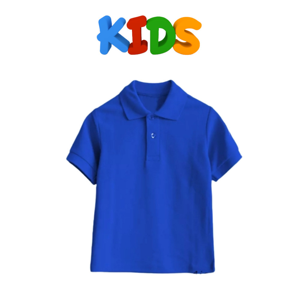 HOT KAOS POLO SHIRT ANAK LAKI LAKI PEREMPUAN UNISEX BAJU LENGAN PENDEK KERAH POLOS WARNA HITAM PUTIH